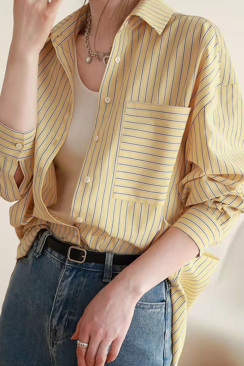 Casual stylish striped shirt - liwisi