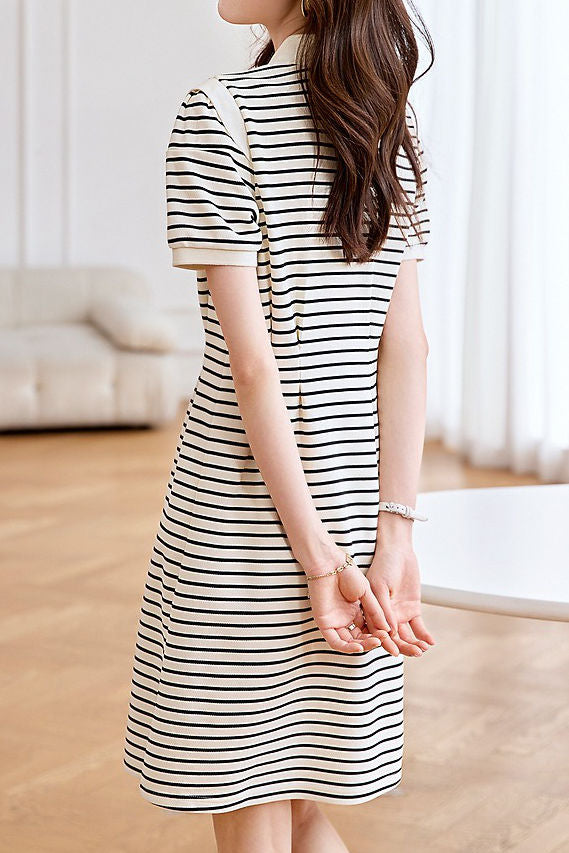 Trendy striped polo dress - liwisi