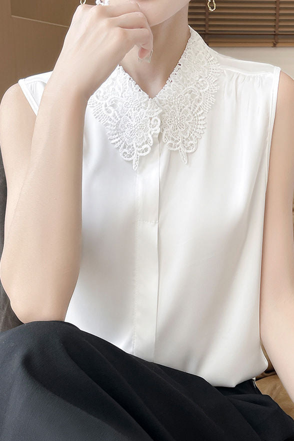 Polo collar sleeveless shirt - liwisi