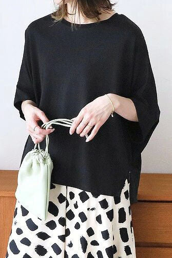 Comfortable batwing sleeve T-shirt - liwisi