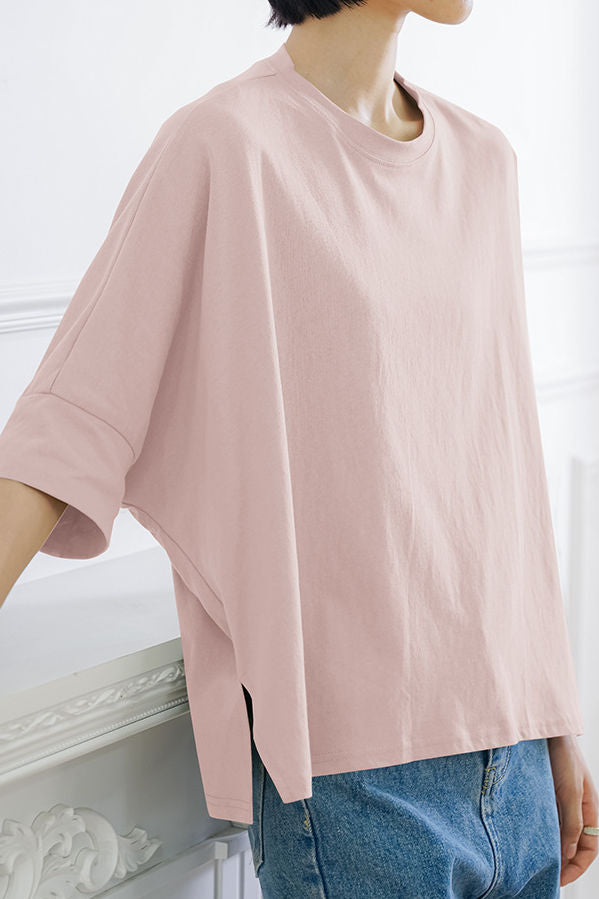 Comfortable batwing sleeve T-shirt - liwisi