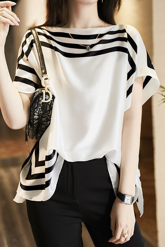 Two-Piece Striped Printed Top - liwisi