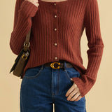 Versatile Solid Knit Cardigan - liwisi
