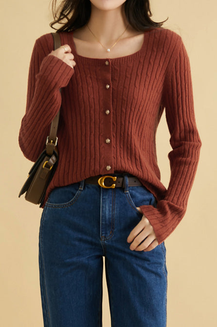 Versatile Solid Knit Cardigan - liwisi
