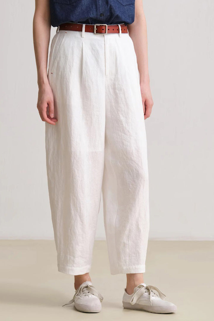 Tapered pants with elastic waistband - liwisi