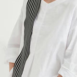 Simple striped long silk scarf - liwisi