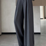 Lettered high-waisted floor-length casual pants - liwisi