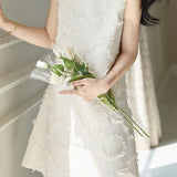 Solid color sleeveless fringe dress - liwisi