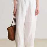 Tapered pants with elastic waistband - liwisi