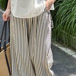 Loose Straight Stripe Pants - liwisi