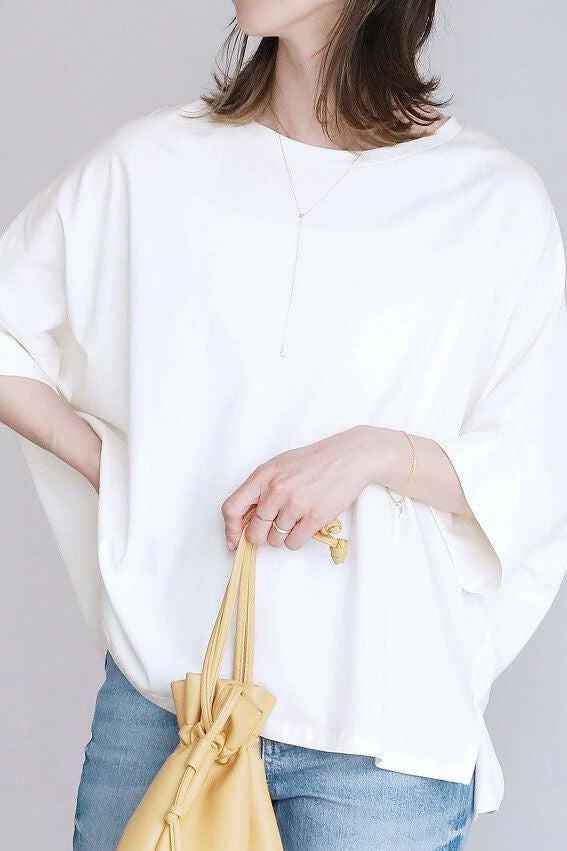 Comfortable batwing sleeve T-shirt - liwisi