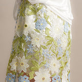 Embroidered floral hollow skirt - liwisi