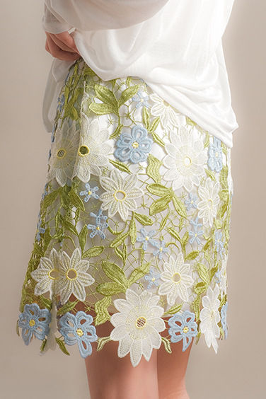 Embroidered floral hollow skirt - liwisi