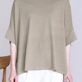 Comfortable batwing sleeve T-shirt - liwisi