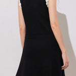 Crocheted beaded sleeveless knit top with matching skirt set - liwisi