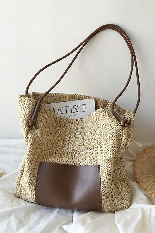 Vacation Style Straw Shoulder Bag - liwisi