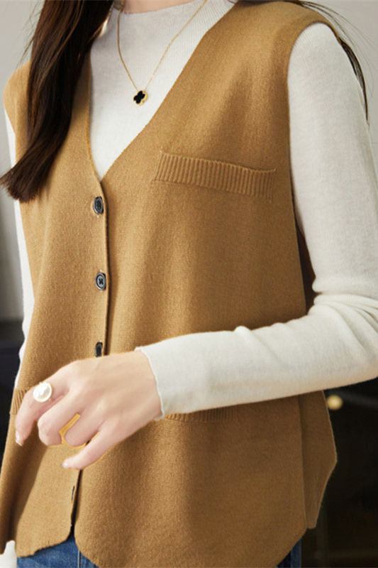Sleeveless cardigan waistcoat - liwisi