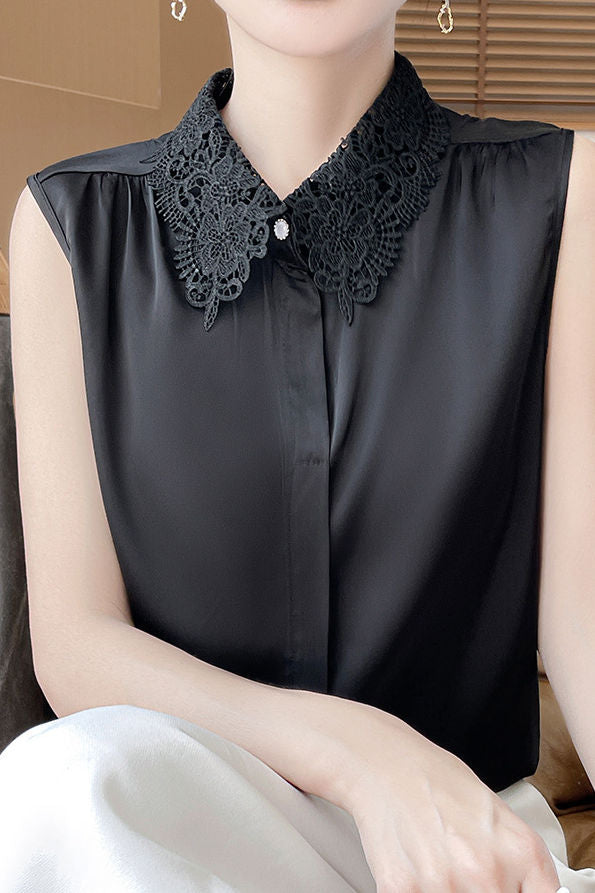 Polo collar sleeveless shirt - liwisi