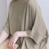 Comfortable batwing sleeve T-shirt - liwisi