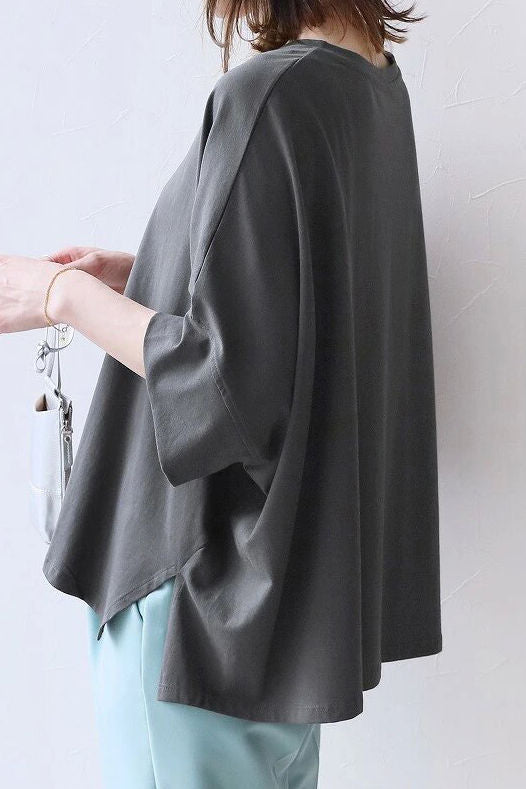 Comfortable batwing sleeve T-shirt - liwisi