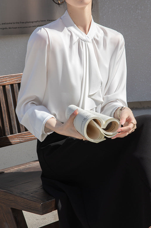 Elegant Commuter Bow Tie Shirt - liwisi