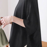 Comfortable batwing sleeve T-shirt - liwisi