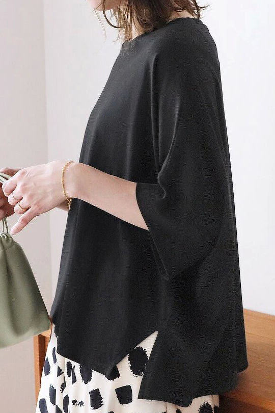 Comfortable batwing sleeve T-shirt - liwisi
