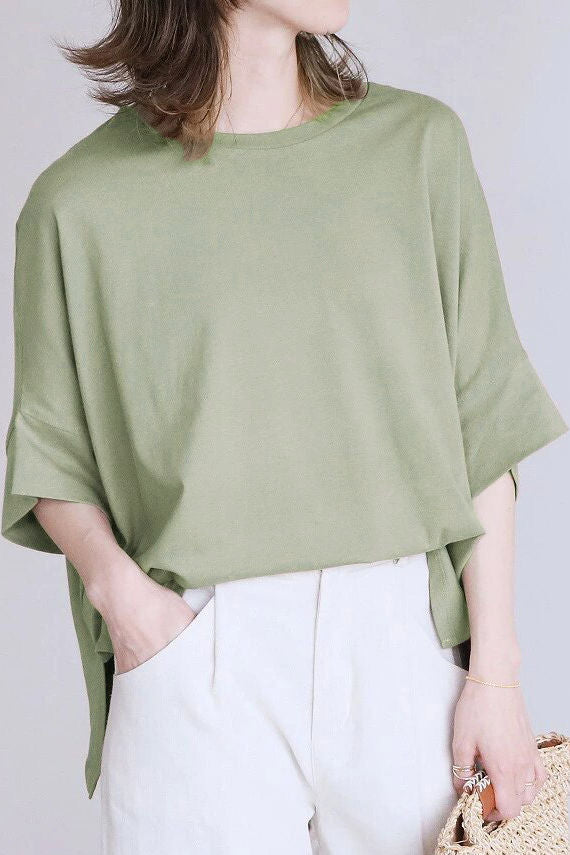 Comfortable batwing sleeve T-shirt - liwisi