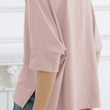 Comfortable batwing sleeve T-shirt - liwisi