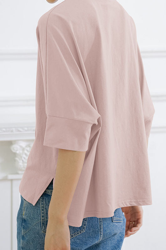 Comfortable batwing sleeve T-shirt - liwisi