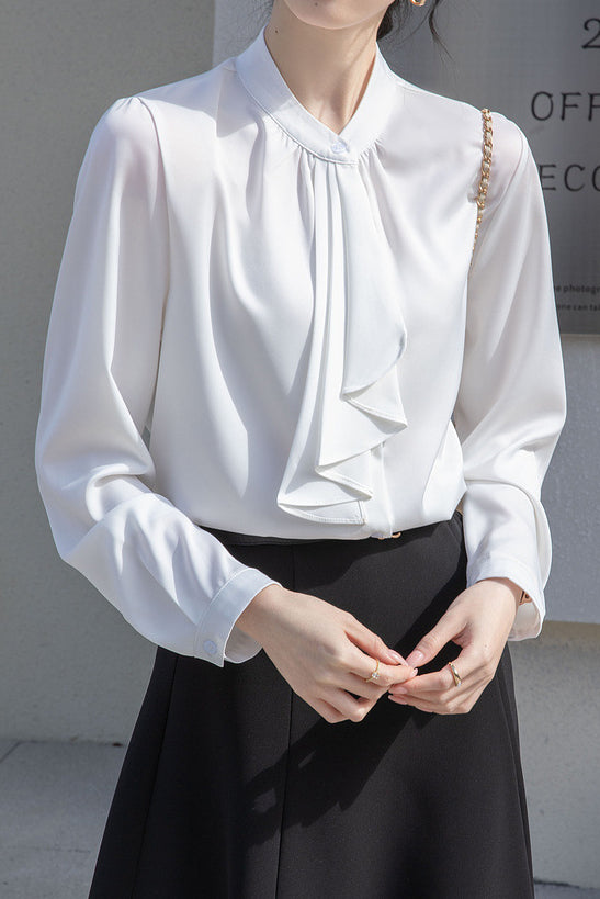 Elegant Commuter Bow Tie Shirt - liwisi
