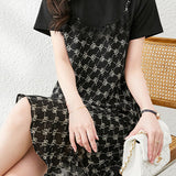 Printed faux two-piece dress - liwisi
