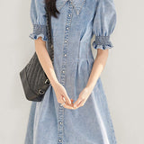 French denim dress - liwisi