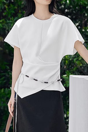 Minimalist versatile asymmetrical T-shirt - liwisi