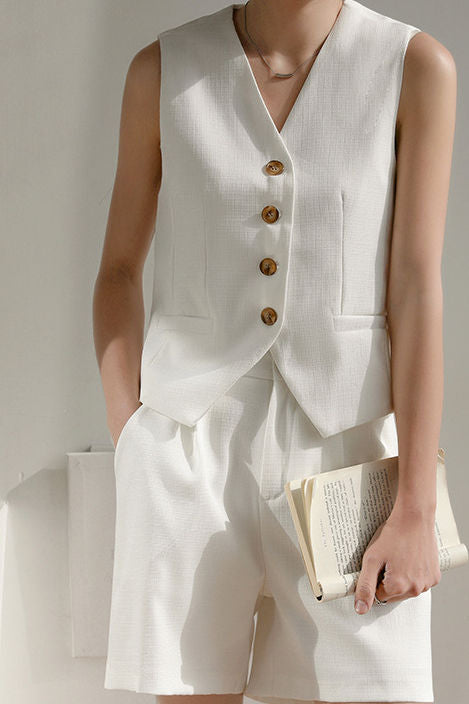 Suit vest with shorts set - liwisi