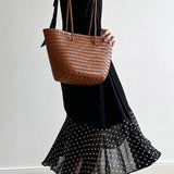 Spliced polka dot solid color dress - liwisi