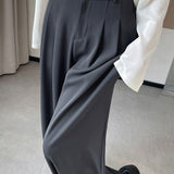 Lettered high-waisted floor-length casual pants - liwisi