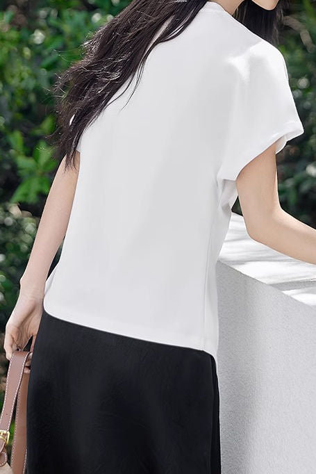 Minimalist versatile asymmetrical T-shirt - liwisi