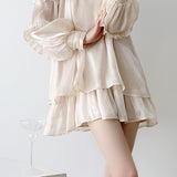 Off-shoulder halter neck dress with pearl decoration - liwisi
