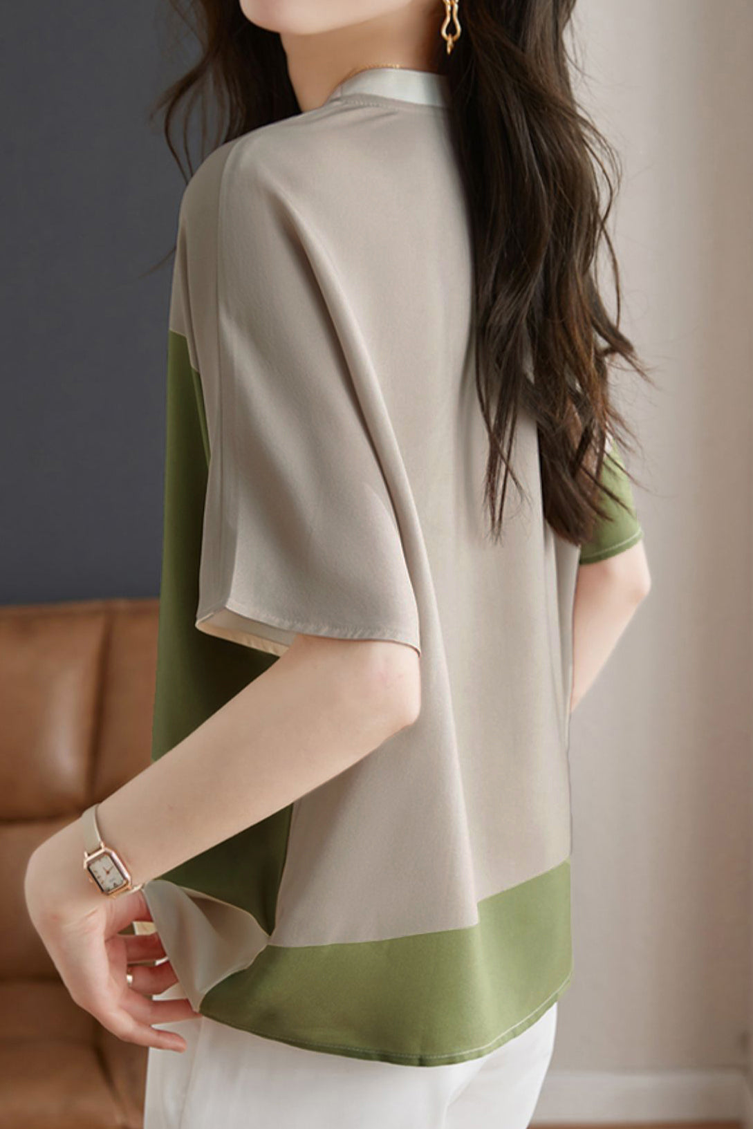 Stylish Color-blocked T-shirt - liwisi