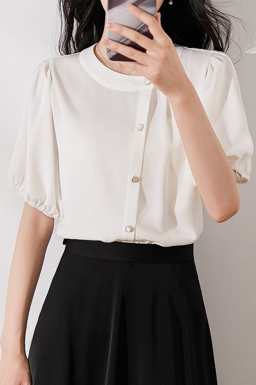 Minimalist asymmetric design shirt - liwisi