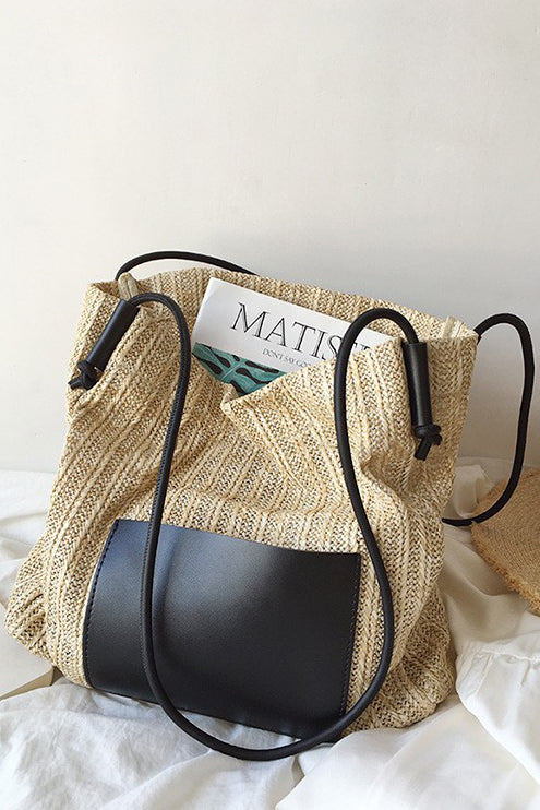 Vacation Style Straw Shoulder Bag - liwisi
