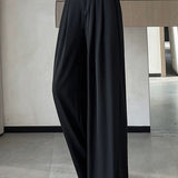 Lettered high-waisted floor-length casual pants - liwisi