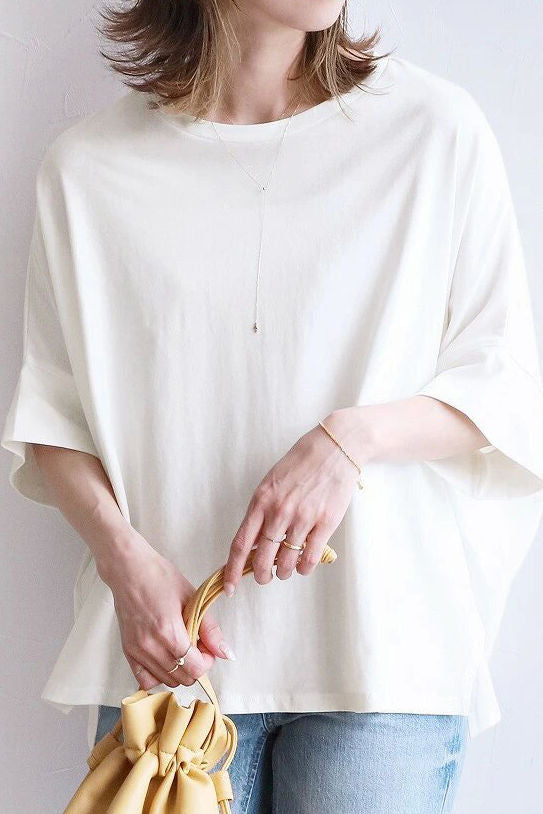 Comfortable batwing sleeve T-shirt - liwisi