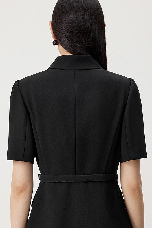 Minimalist short sleeve collared blazer - liwisi