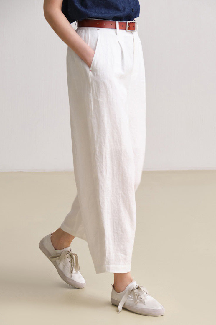 Tapered pants with elastic waistband - liwisi
