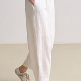 Tapered pants with elastic waistband - liwisi