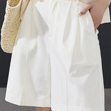 Casual straight-fit shorts suitable for office wear - liwisi