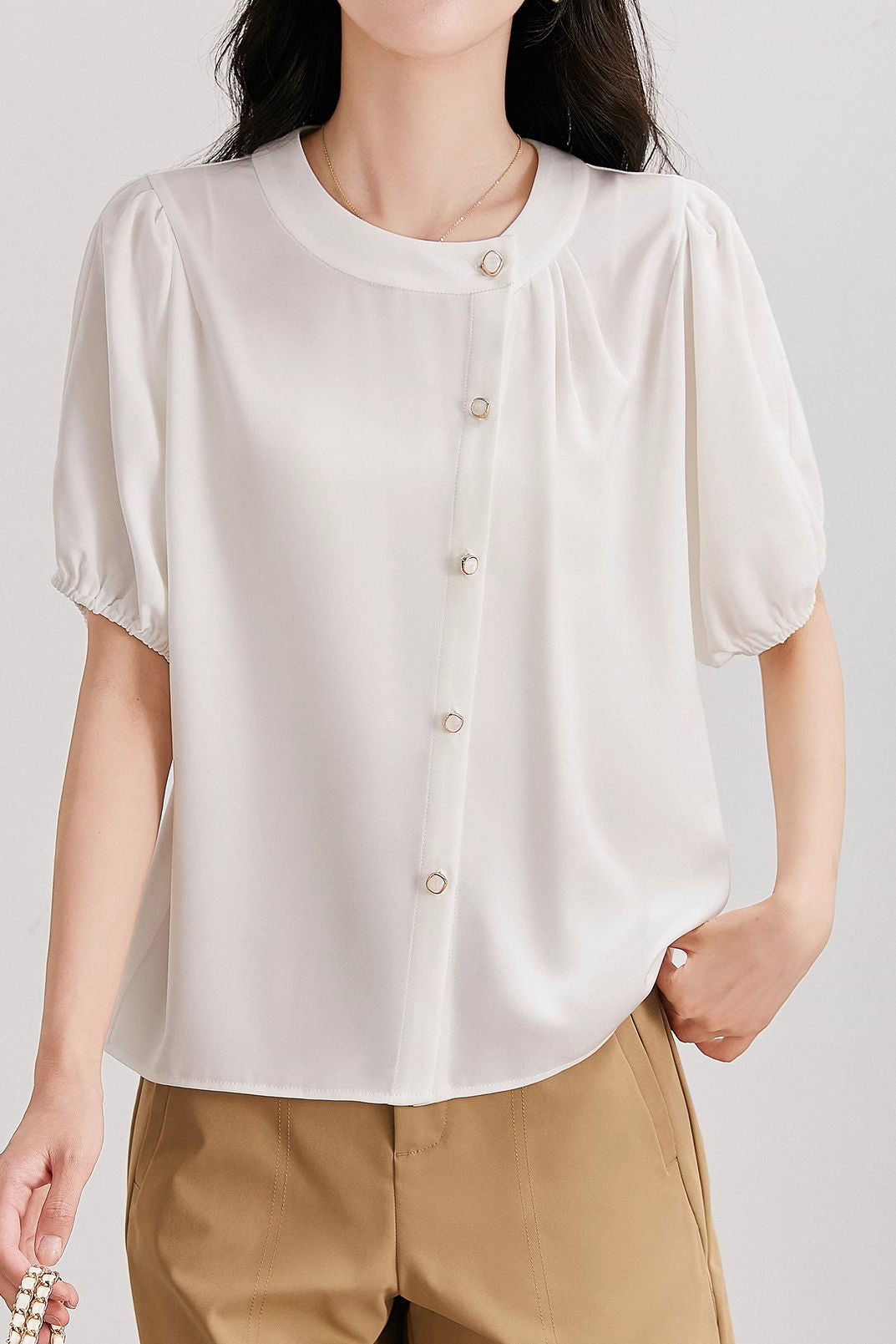 Minimalist asymmetric design shirt - liwisi