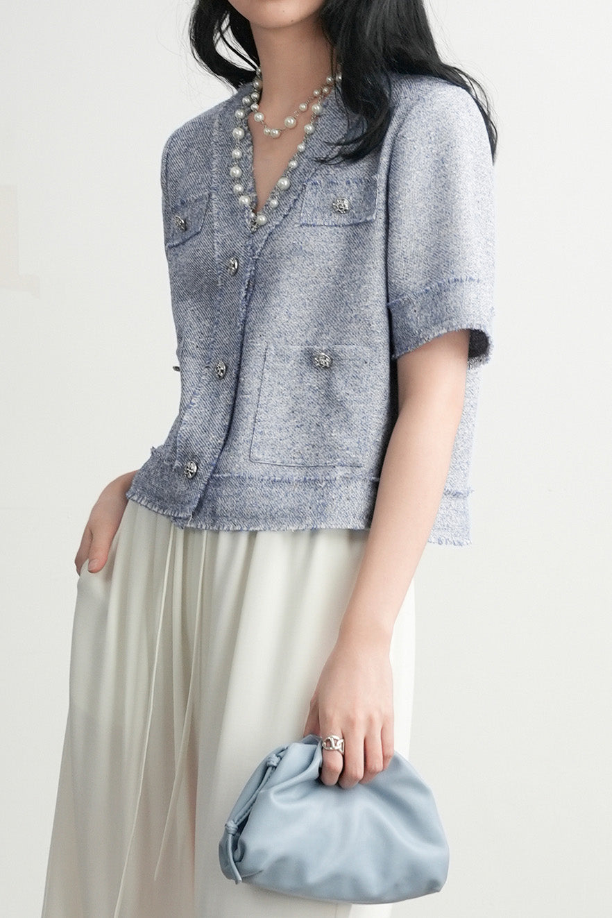 French-style short sleeve jacket - liwisi